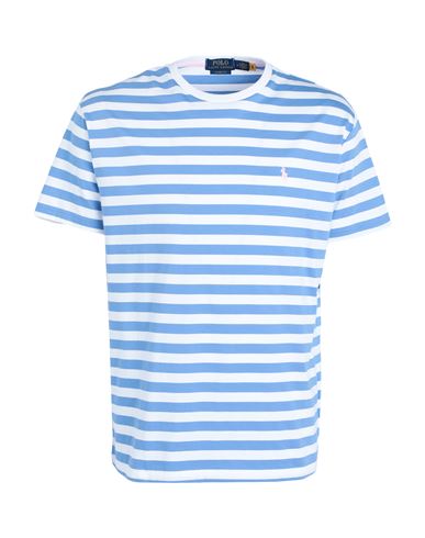 Polo Ralph Lauren Classic Fit Striped Jersey T-shirt Man T-shirt Light Blue Size Xxl Cotton
