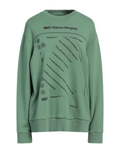 Mm6 Maison Margiela Woman Sweatshirt Green Size M Cotton