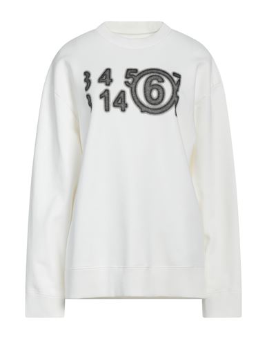 Mm6 Maison Margiela Woman Sweatshirt Off White Size L Cotton, Elastane