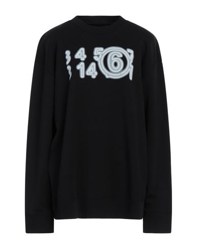 Mm6 Maison Margiela Woman Sweatshirt Black Size Xl Cotton, Elastane
