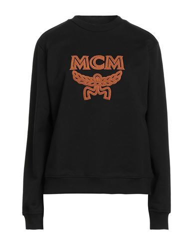 Mcm Woman Sweatshirt Black Size L Cotton, Elastane