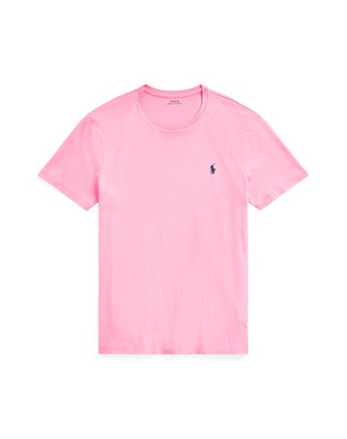 Polo Ralph Lauren Custom Slim Fit Jersey Crewneck T-shirt Man T-shirt Pink Size Xxl Cotton