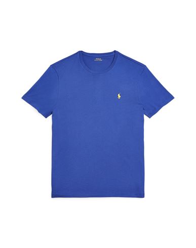 Polo Ralph Lauren Custom Slim Fit Jersey Crewneck T-shirt Man T-shirt Blue Size Xxl Cotton