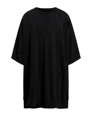 Mm6 Maison Margiela Man Sweatshirt Black Size S Cotton, Polyester, Elastane