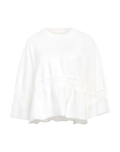 Mm6 Maison Margiela Woman Sweatshirt Ivory Size M Cotton In White