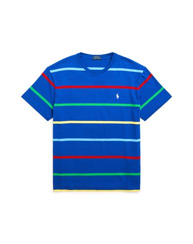 Polo Ralph Lauren Classic Fit Striped Jersey T-shirt Man T-shirt Bright Blue Size Xxl Cotton