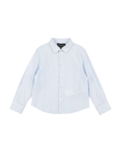 Shop Emporio Armani Toddler Boy Shirt Sky Blue Size 6 Cotton, Elastane
