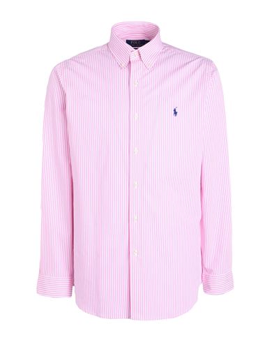 Shop Polo Ralph Lauren Man Shirt Pink Size L Cotton, Elastane