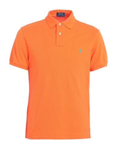 Shop Polo Ralph Lauren Slim Fit Mesh Polo Shirt Man Polo Shirt Orange Size L Cotton