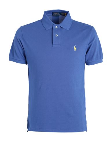 Polo Ralph Lauren Slim Fit Mesh Polo Shirt Man Polo Shirt Blue Size Xxl Cotton