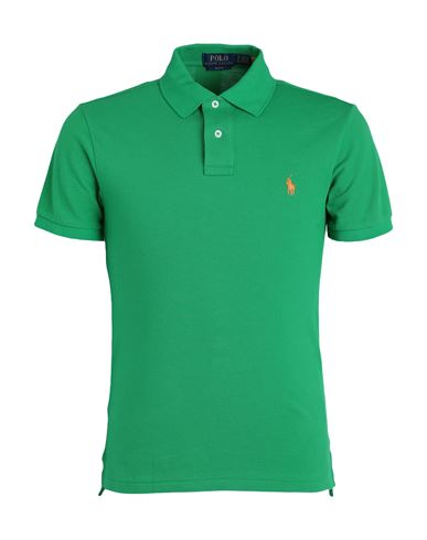 Polo Ralph Lauren Slim Fit Mesh Polo Shirt Man Polo Shirt Green Size Xl Cotton
