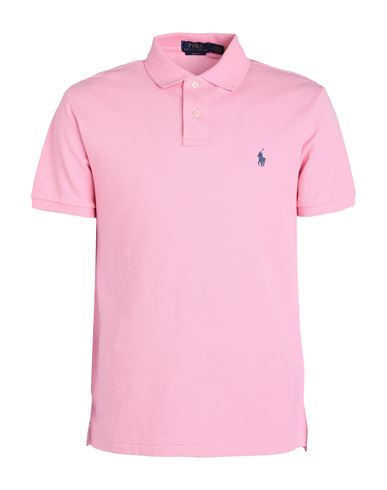Polo Ralph Lauren Slim Fit Mesh Polo Shirt Man Polo Shirt Pink Size L Cotton