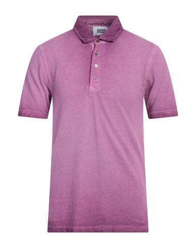 Alpha Studio Man Polo Shirt Mauve Size 46 Cotton In Purple