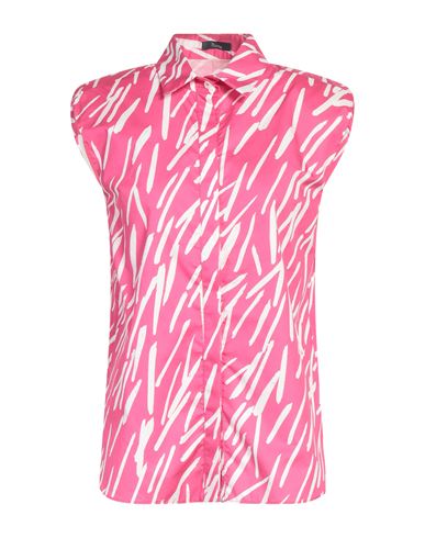 Hanita Woman Shirt Fuchsia Size M Cotton In Pink