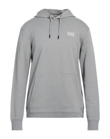 Ea7 Man Sweatshirt Grey Size Xxl Cotton, Elastane