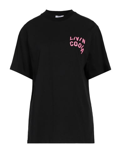 Livincool Woman T-shirt Black Size M Cotton
