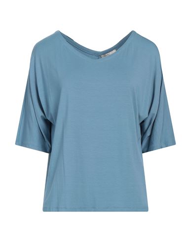 Via Masini 80 Woman T-shirt Pastel Blue Size 12 Viscose, Elastane