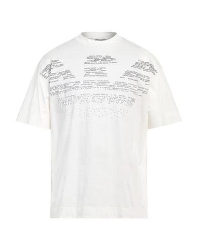 Emporio Armani Man T-shirt Ivory Size L Cotton In White