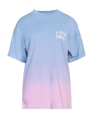 Livincool Woman T-shirt Sky Blue Size M Cotton