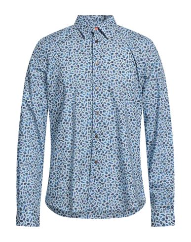 Ps By Paul Smith Ps Paul Smith Man Shirt Light Blue Size S Cotton, Elastane