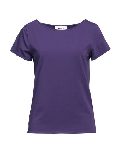 Shop Alpha Studio Woman T-shirt Purple Size 10 Cotton, Elastane