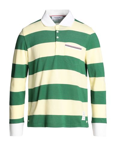 Thom Browne Man Polo Shirt Green Size 3 Cotton