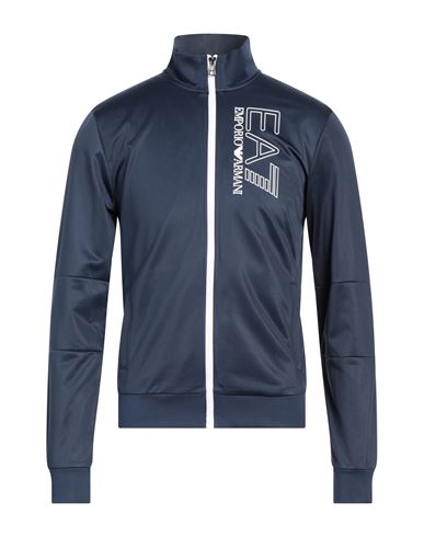 Ea7 Man Sweatshirt Navy Blue Size Xxl Polyester