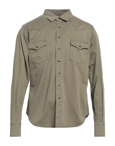 Shop Saint Laurent Man Shirt Military Green Size L Cotton