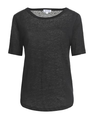 Neeve Woman T-shirt Black Size S Linen