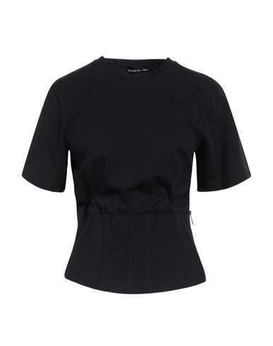 Shop Federica Tosi Woman T-shirt Black Size 4 Cotton