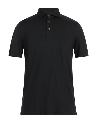 Fedeli Man Polo Shirt Black Size 50 Cotton