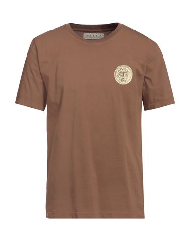 Shop Paura Man T-shirt Brown Size L Cotton