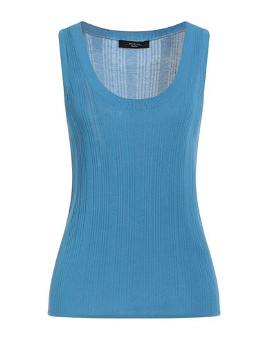 Weekend Max Mara Woman Tank Top Pastel Blue Size L Viscose, Polyamide