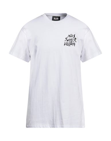 Nais Man T-shirt White Size L Cotton