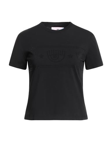 Chiara Ferragni Woman T-shirt Black Size Xl Cotton In Black