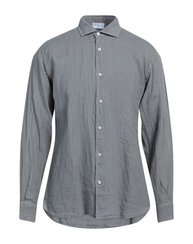 Fedeli Man Shirt Grey Size 17 Linen