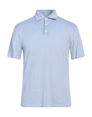 Luigi Borrelli Napoli Man Polo Shirt Sky Blue Size 48 Cotton