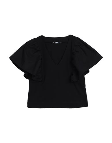 Karl Lagerfeld Woman Top Black Size L Organic Cotton