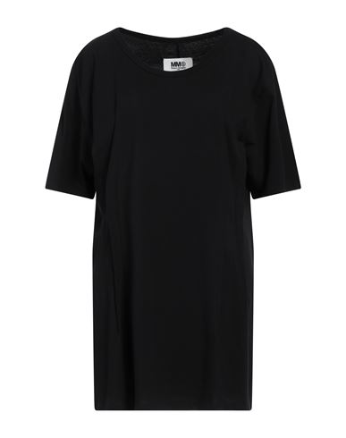 Mm6 Maison Margiela Woman T-shirt Black Size Xs Cotton, Elastane