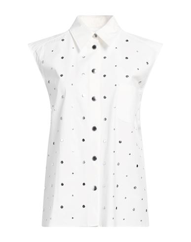 Shop Boutique Moschino Woman Shirt White Size 14 Cotton, Elastane