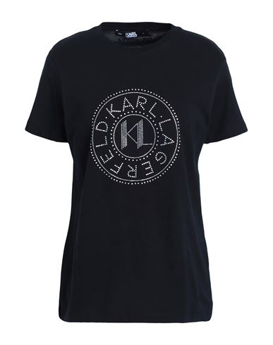 Karl Lagerfeld Woman T-shirt Black Size L Organic Cotton