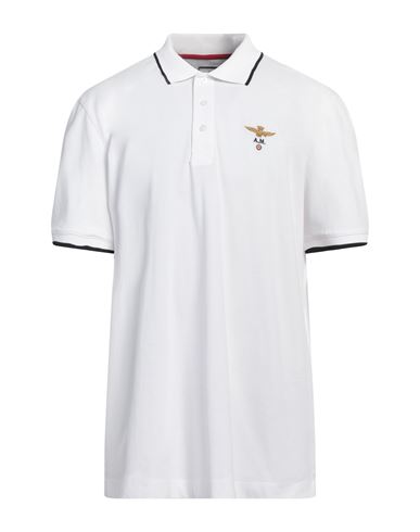 Aeronautica Militare Man Polo Shirt White Size 4xl Cotton
