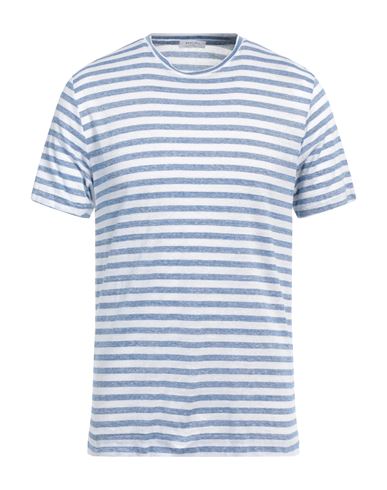Boglioli Man T-shirt Bright Blue Size M Linen