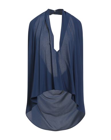 Semicouture Woman Top Midnight Blue Size 8 Acetate, Silk
