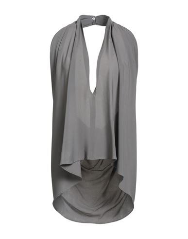 Semicouture Woman Top Grey Size 6 Acetate, Silk In Gray