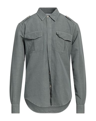 Boglioli Man Shirt Sage Green Size 15 ¾ Cotton, Linen