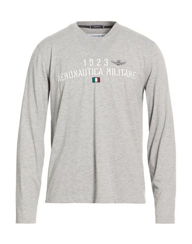 Aeronautica Militare Man T-shirt Light Grey Size Xxl Cotton In Purple