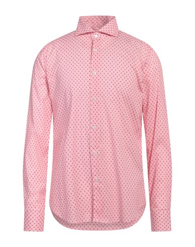 Fedeli Man Shirt Pink Size 17 ½ Cotton, Elastane