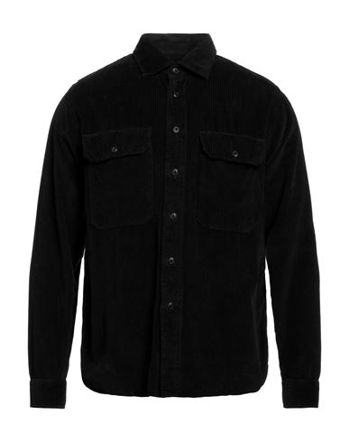 Xacus Man Shirt Black Size 16 Cotton, Linen