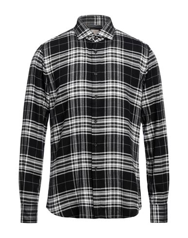 Xacus Man Shirt Black Size 16 Cotton, Lyocell
